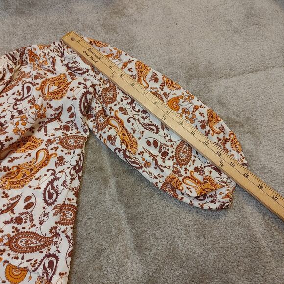 Stella Tweed Size Medium M Blouse Paisley Sheer Light Weight Top Boho - Picture 5 of 10